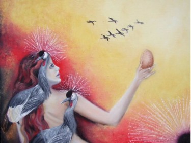 Peinture intitulée "RHIANNON" par Alix, Œuvre d'art originale, Huile