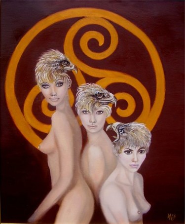 Peinture intitulée "TRILOGIE CELTIQUE" par Alix, Œuvre d'art originale, Huile