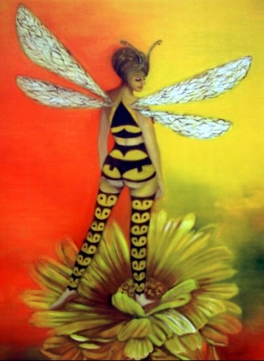 Peinture intitulée "La guêpe" par Alix, Œuvre d'art originale, Huile