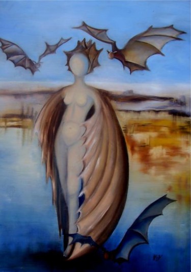 Peinture intitulée "Le vespertilio" par Alix, Œuvre d'art originale, Huile