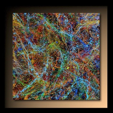 「Abstraction P156」というタイトルの絵画 Tehosによって, オリジナルのアートワーク, オイル