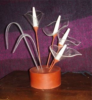 Sculpture intitulée "ANTHURIUMS" par Alix, Œuvre d'art originale, Plastique