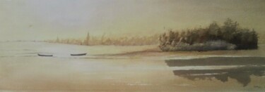 제목이 "l'île et les bateaux"인 미술작품 Isaguy로, 원작, 기름