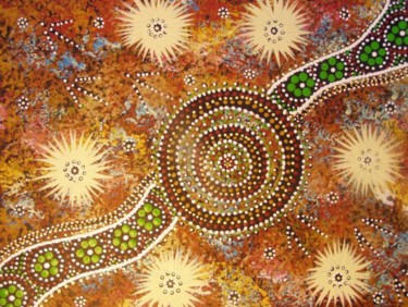 Painting titled "Kaliya emu & runnin…" by Justin Ronberg, Original Artwork