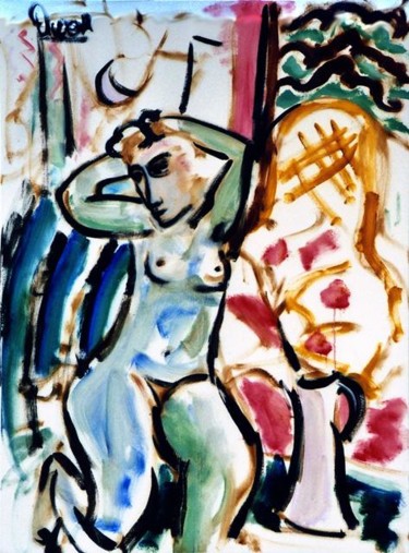 Painting titled "The Model (100 x 70…" by Bradley Owen, Original Artwork