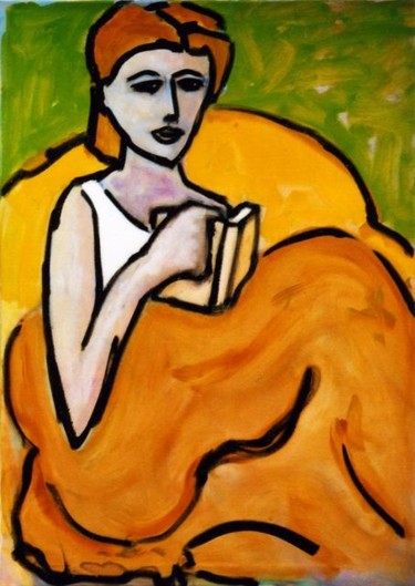 Painting titled "The Reader" by Bradley Owen, Original Artwork