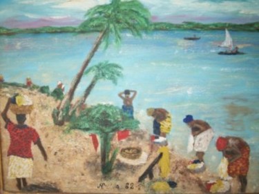 Pintura intitulada "LAVADEIRAS DO RIO S…" por Romeo Zanchett, Obras de arte originais