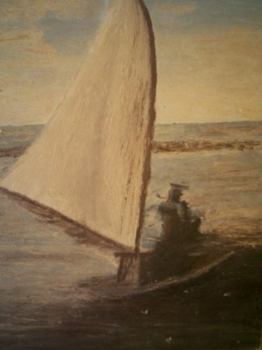 Pintura intitulada "JANGADEIROS" por Romeo Zanchett, Obras de arte originais