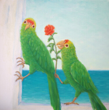 Peinture intitulée "Propose" par Kyoko Yamaji, Œuvre d'art originale, Huile Monté sur Châssis en bois