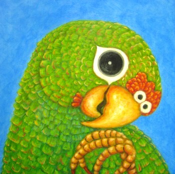 Peinture intitulée "Hola! (Hello)" par Kyoko Yamaji, Œuvre d'art originale, Huile