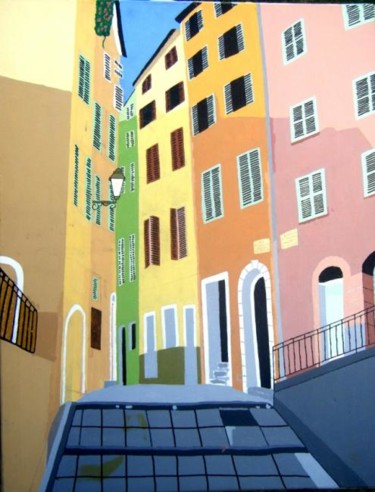 Painting titled "Rue de l'Ancien Sen…" by Jaap Van Der Wijk, Original Artwork