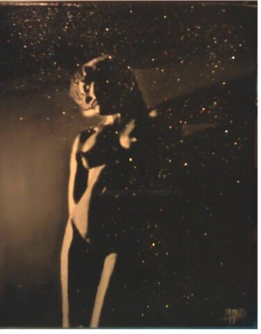 Peinture intitulée "nue noir et blanc" par Manu Surreabulliste, Œuvre d'art originale