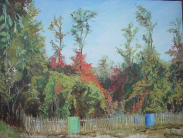 Painting titled "orto sulla martesana" by Vincenzo Rappa, Original Artwork, Oil