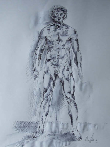 Painting titled "Man" by Richard Mangold, Original Artwork, Oil
