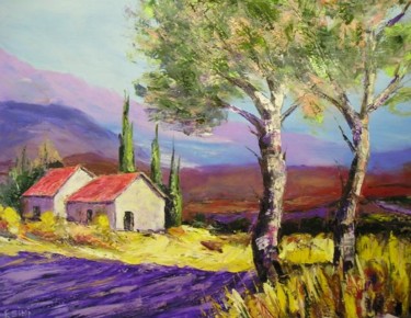 Peinture intitulée "paysage de provence" par Litalien, Œuvre d'art originale