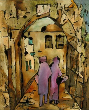 Malarstwo zatytułowany „No.N22 cicle Postca…” autorstwa Małgorzata Krasucka, Oryginalna praca, Olej Zamontowany na artwork_c…