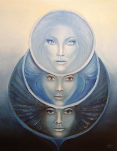 Peinture intitulée "De Annw à Gwynwed" par Alix, Œuvre d'art originale, Huile