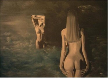 bain de minuit Peinture intitulée "bain de minuit" par Manu Surreabulliste, Œuvre d'art originale