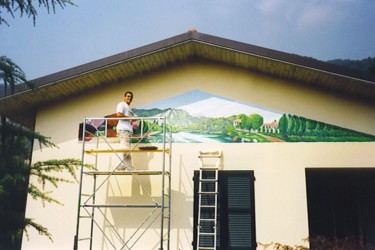 Dessin intitulée "Fresque sur façade" par Sérgio Vieira Da Silva - Sévis, Œuvre d'art originale
