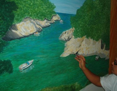 Dessin intitulée "Fresque d'Intérieur" par Sérgio Vieira Da Silva - Sévis, Œuvre d'art originale