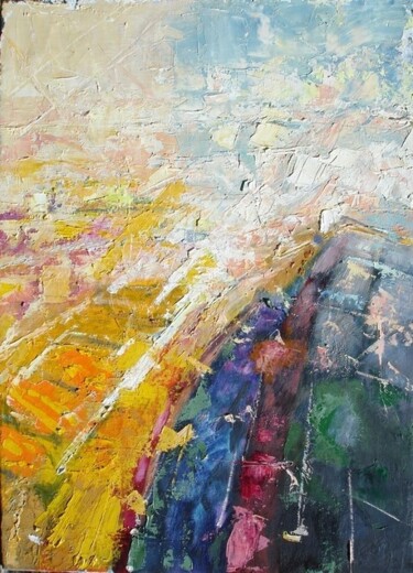 Schilderij getiteld "LABOUR III" door Michel Moskovtchenko, Origineel Kunstwerk, Olie