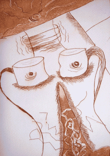 Arte digital titulada "Cuerpo cafeitómano" por Marcela Reyes, Obra de arte original