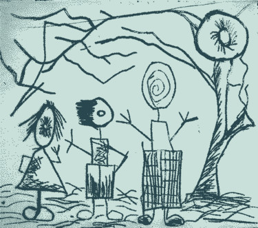 Arte digital titulada "Familia" por Marcela Reyes, Obra de arte original