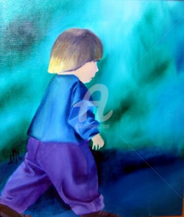 Peinture intitulée "3ans" par Noëlle Dauby, Œuvre d'art originale, Huile