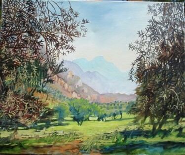 Peinture intitulée "VERGER AU MAROC" par Michel Moskovtchenko, Œuvre d'art originale, Huile