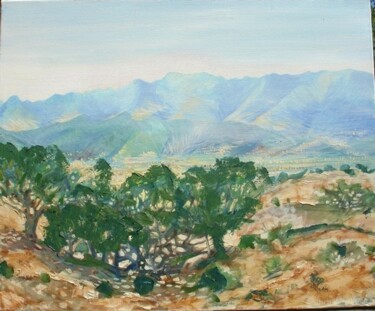 Peinture intitulée "ARGAGNIERS AU MAROC" par Michel Moskovtchenko, Œuvre d'art originale, Huile
