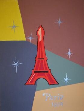 「abstract eiffel tow…」というタイトルの絵画 Sean Smithによって, オリジナルのアートワーク