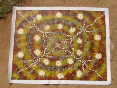 Painting titled "Dancing Lizards" by Justin Ronberg, Original Artwork
