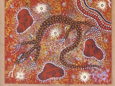 Painting titled "Goanna tracking" by Justin Ronberg, Original Artwork