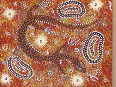 Painting titled "Goanna at main wate…" by Justin Ronberg, Original Artwork