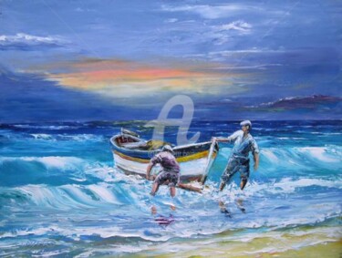 Painting titled "return" by Edward Misiaszek, Original Artwork, Oil
