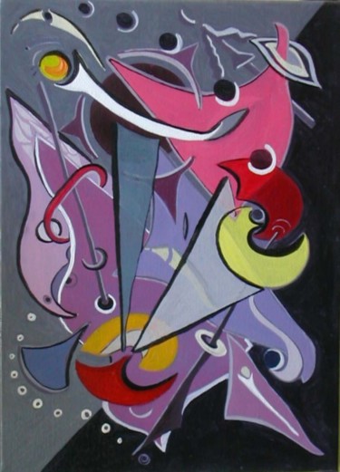 Painting titled "Espace" by Catb, Original Artwork, Oil