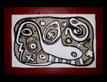 Painting titled "svengali" by Bertrand Eberhard, Original Artwork, Acrylic Mounted on Wood Stretcher frame