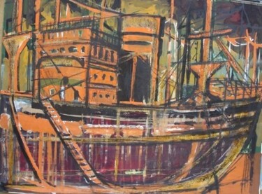 Dessin intitulée "LE PIREE  GRECE" par Michel Moskovtchenko, Œuvre d'art originale, Autre
