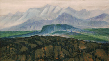 VOYAGE EN TRANSYLVANIE SIBIU 2006 Painting titled "VOYAGE EN TRANSYLVA…" by Michel Moskovtchenko, Original Artwork, Oil
