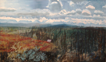 VOYAGE EN TRANSYLVANIE SIBIU 2006 Painting titled "VOYAGE EN TRANSYLVA…" by Michel Moskovtchenko, Original Artwork, Oil