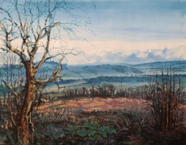 VOYAGE EN TRANSYLVANIE SIBIU 2006 Peinture intitulée "VOYAGE EN TRANSYLVA…" par Michel Moskovtchenko, Œuvre d'art originale, Huile