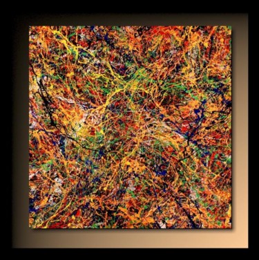 「Abstraction P166」というタイトルの絵画 Tehosによって, オリジナルのアートワーク, オイル