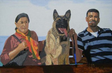 Painting titled "Nasser and family" by Jaap Van Der Wijk, Original Artwork, Oil