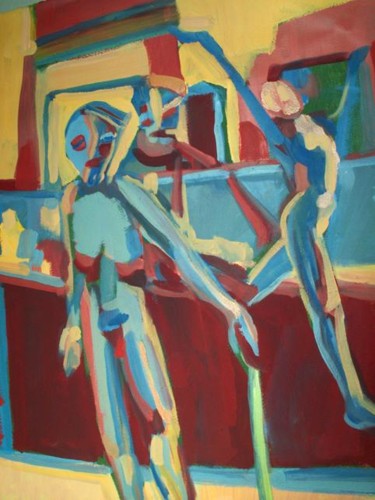 Pintura intitulada "dance in subway" por Frederic Therisod, Obras de arte originais