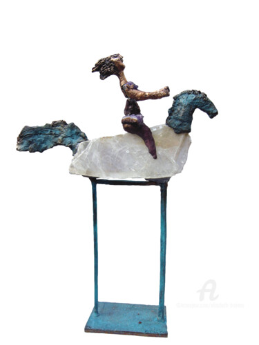 제목이 "Cavalière au vent"인 조형물 Elisabeth Brainos로, 원작, 청동