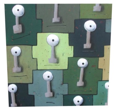 Schilderij getiteld "Tous pareils tous d…" door Wally, Origineel Kunstwerk