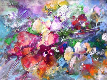 Peinture intitulée "Wild Flowers" par Miki De Goodaboom, Œuvre d'art originale, Huile