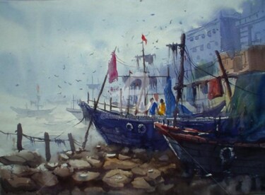 Painting titled "Boath01" by Kishore Singh, Original Artwork