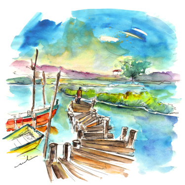 Boat in Comporta 绘画 标题为“Boat in Comporta” 由Miki De Goodaboom, 原创艺术品, 水彩
