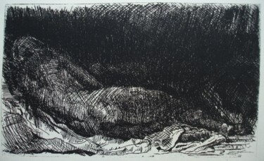NEGRESSE DE DOS .REMBRANDT Printmaking titled "NEGRESSE DE DOS .RE…" by Michel Moskovtchenko, Original Artwork, Etching